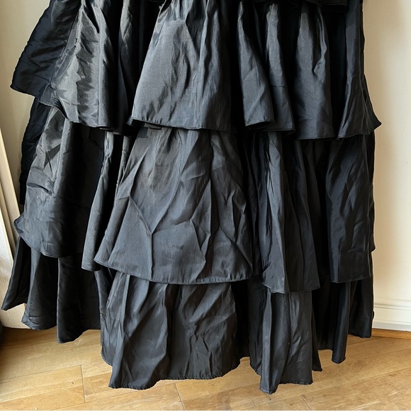 Sherri Hill Black Beaded Ruffle Tiered Prom Dress - Picture 11 of 14